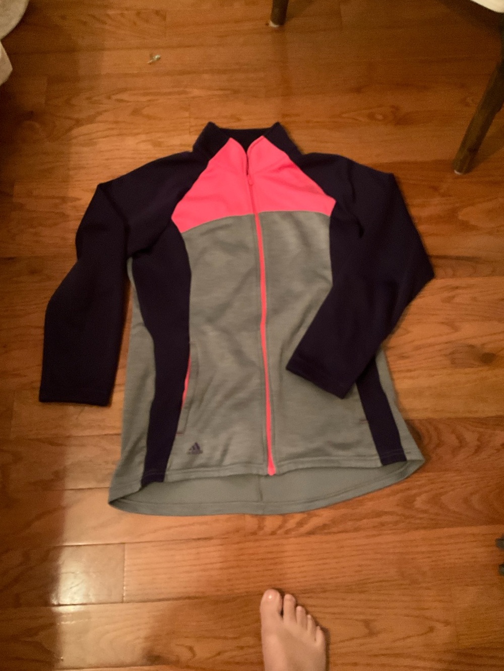 adidas Woman’s Colorblock Full-Zip Jacket in Purple, Gray & Pink